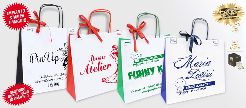Shopper personalizzate BICOLOR BIANCHE